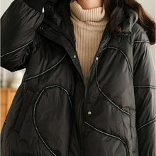 Load image into Gallery viewer, Winter Puffer Jacket, Warm Black Puffer Coat, Puffer Jacket with Hood