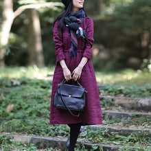 Load image into Gallery viewer, Women Linen Loose Drawstring Waist Dress