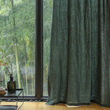 Load image into Gallery viewer, Luxurious Blackish Green100% Pure Linen Curtains Sheer Curtains