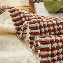 Load image into Gallery viewer, Chunky Weight Blanket, Plush Wool Blanket, Soft Plaid Blanket
