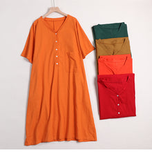 Load image into Gallery viewer, Women's Simple Solid Color Linen Dress For Summer