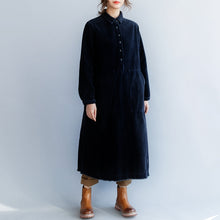 Load image into Gallery viewer, Women's Corduroy Loose Vintage Big Pocket Dress