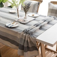 Load image into Gallery viewer, Linen Tablecloth,Striped Linen Tablecloth, Elegant Tablecloth, Christmas Tablecloth, Rustic Tablecloth