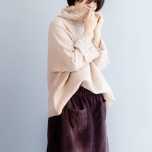 Load image into Gallery viewer, Women High Neck Cotton Loose Sweater