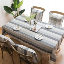Load image into Gallery viewer, Linen Tablecloth,Striped Linen Tablecloth, Elegant Tablecloth, Christmas Tablecloth, Rustic Tablecloth