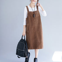 Load image into Gallery viewer, Loose Plus Size Corduroy Suspender Skirt Women Clothes