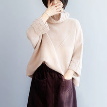 Load image into Gallery viewer, Women High Neck Cotton Loose Sweater