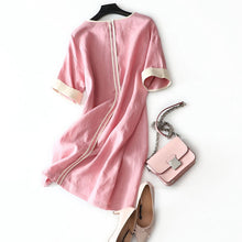 Load image into Gallery viewer, Simple Casual Spliced Linen Dress Women Clothes