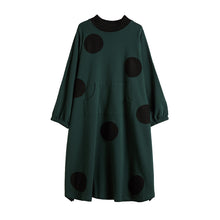 Load image into Gallery viewer, Women's Casual High Neck Polka Dot Dress