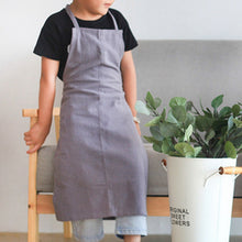 Load image into Gallery viewer, Children's Simple Pure Color Linen Art Painting Apron Workwear
