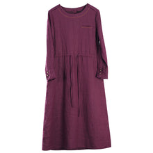 Load image into Gallery viewer, Women Linen Loose Drawstring Waist Dress