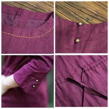 Load image into Gallery viewer, Women Linen Loose Drawstring Waist Dress