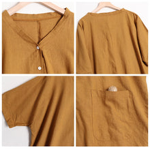 Load image into Gallery viewer, Women's Simple Solid Color Linen Dress For Summer