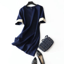 Load image into Gallery viewer, Simple Casual Spliced Linen Dress Women Clothes