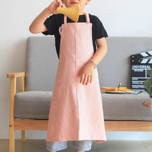 Load image into Gallery viewer, Children's Simple Pure Color Linen Art Painting Apron Workwear