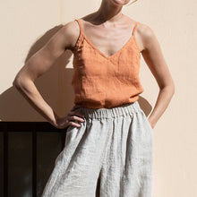 Load image into Gallery viewer, Linen Soft Summer Top / V neck Linen Slip Top Handmde Linen Women Blouse
