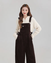 Load image into Gallery viewer, Winter Women Jumpsuit Causel Long Overalls Corduroy Wide leg Trouser