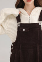 Load image into Gallery viewer, Winter Women Jumpsuit Causel Long Overalls Corduroy Wide leg Trouser