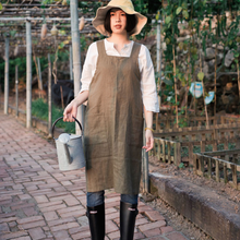 Load image into Gallery viewer, Linen Vest Type Apron Restaurant Milk Tea Shop Florist Home Kitchen Workwear