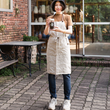Load image into Gallery viewer, Linen Apron Men And Women's Restaurant Baristas Home Kitchen Workwear