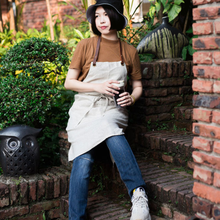 Load image into Gallery viewer, Linen Apron Men And Women's Restaurant Baristas Home Kitchen Workwear