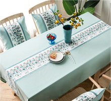 Load image into Gallery viewer, Cotton Linen Embroidered Table Tablecloth Wedding Tablecloth Custom Size Tablecloth