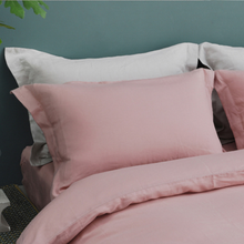 Load image into Gallery viewer, Washed Pure Color Linen Bedding Set Pillowcases With Flat Sheet