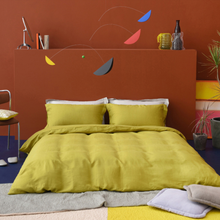 Load image into Gallery viewer, Washed Pure Color Linen Bedding Set Pillowcases With Flat Sheet