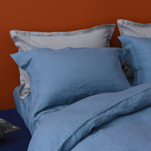 Load image into Gallery viewer, Washed Pure Color Linen Bedding Set Pillowcases With Flat Sheet