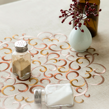 Load image into Gallery viewer, Linen Embroidered Tablecloth Round Square Rectangular Table Linens Custom Size Tablecloth