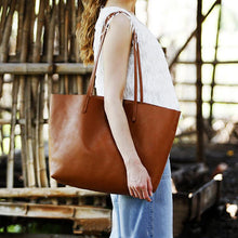 Load image into Gallery viewer, Brown Leather Tote Bag,Handbags,Women Bag - FantasyLinen