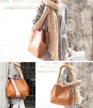 Load image into Gallery viewer, Brown Leather Tote Bag,Handbags,Women Bag - FantasyLinen