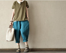 Load image into Gallery viewer, Soft Sweet Lovely Short Knitwear Cotton Top Blouse Women Clothes LR015 - FantasyLinen