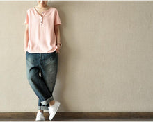 Load image into Gallery viewer, Soft Sweet Lovely Short Knitwear Cotton Top Blouse Women Clothes LR015 - FantasyLinen