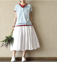 Load image into Gallery viewer, Soft Sweet Lovely Short Knitwear Cotton Top Blouse Women Clothes LR015 - FantasyLinen