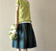 Load image into Gallery viewer, Soft Sweet Lovely Short Knitwear Cotton Top Blouse Women Clothes LR015 - FantasyLinen