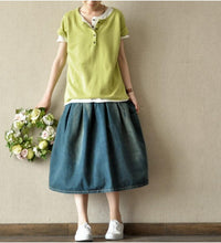 Load image into Gallery viewer, Soft Sweet Lovely Short Knitwear Cotton Top Blouse Women Clothes LR015 - FantasyLinen