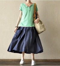 Load image into Gallery viewer, Soft Sweet Lovely Short Knitwear Cotton Top Blouse Women Clothes LR015 - FantasyLinen