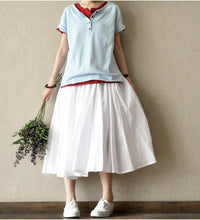 Load image into Gallery viewer, Soft Sweet Lovely Short Knitwear Cotton Top Blouse Women Clothes LR015 - FantasyLinen