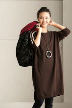 Load image into Gallery viewer, FantasyLinen Streak Loose Kintwear Dress, Sport Casual Pullover Dress Q6159A - FantasyLinen
