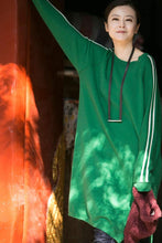 Load image into Gallery viewer, FantasyLinen Streak Loose Kintwear Dress, Sport Casual Pullover Dress Q6159A - FantasyLinen