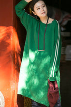 Load image into Gallery viewer, FantasyLinen Streak Loose Kintwear Dress, Sport Casual Pullover Dress Q6159A - FantasyLinen