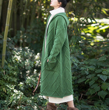 Load image into Gallery viewer, Long Cardigan Sweater, Cardigans for Women, Knit Cardigan Hooded