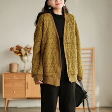 Load image into Gallery viewer, Casual Women's Coats, Cotton Black Cardigan, Drop Shoulder Cardigan