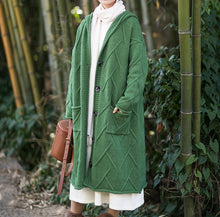 Load image into Gallery viewer, Long Cardigan Sweater, Cardigans for Women, Knit Cardigan Hooded