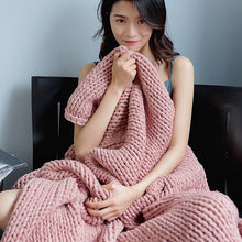 Load image into Gallery viewer, Soft Knitted Blanket , Warm Throw Blankets, Fluffy Cotton Blankets