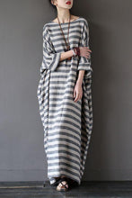 Load image into Gallery viewer, Stripe Loose Big Size Maxi Size Dresses Summer Plus Sizes Women Clothes Q3015 - FantasyLinen

