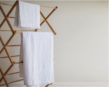 Load image into Gallery viewer, White Linen Waffle Towel : hand, face, body linen towels. White linen towels. Fluffy, absorbent waffle towels. Quality bath linens.