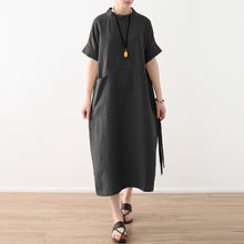 Load image into Gallery viewer, Women's Casual Loose Linen Pure Color Dress