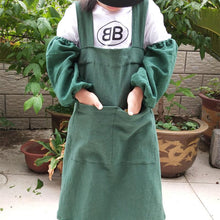 Load image into Gallery viewer, Children's Cotton Linen Apron Art Drawing Workwear